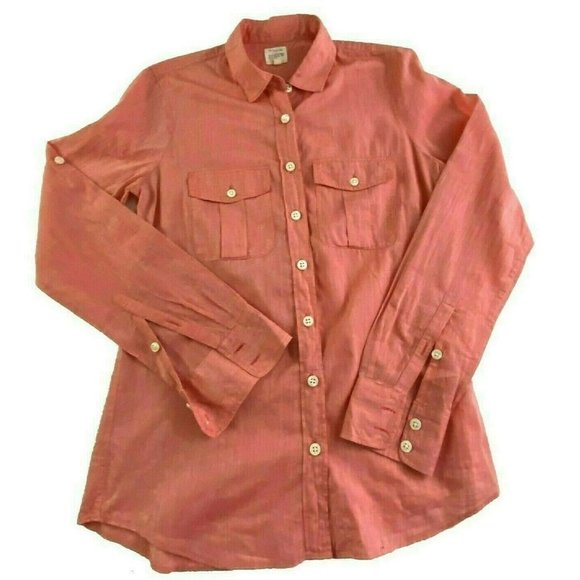 J.CREW Tops - J. Crew The Perfect Shirt Peach Sz XS Extra Small